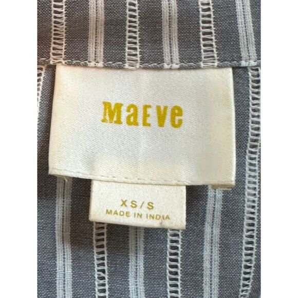 Maeve Betty Oversized Gray Striped Anthropologie Buttondown Shirt XS/S - Picture 8 of 8